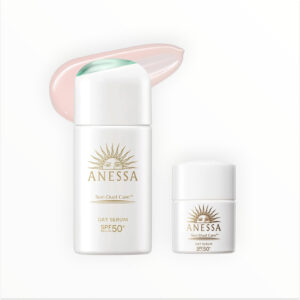 ANESSA UV Emulsion Day Serum Set with Mini Size Included, Tone-Up Light Pink 30mL + 12mL, SPF 50+