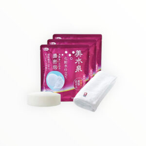 Azuma Shoji Handmade beauty soap made with lotion from beautiful water sources, 3 pieces (with towel and foam net)
