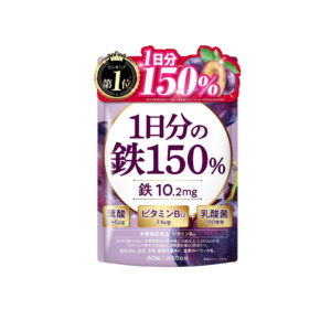 Shin Nihon Health 150% iron Daily dose with plum flavour, 60 chewable tablets